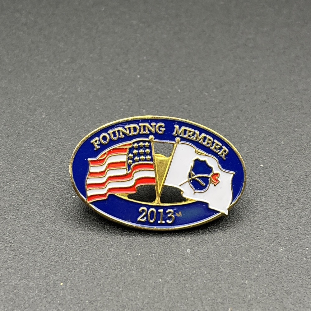 2013 National Law Enforcement Memorial Dual Flags‎ Founding Member Lapel Hat Pin